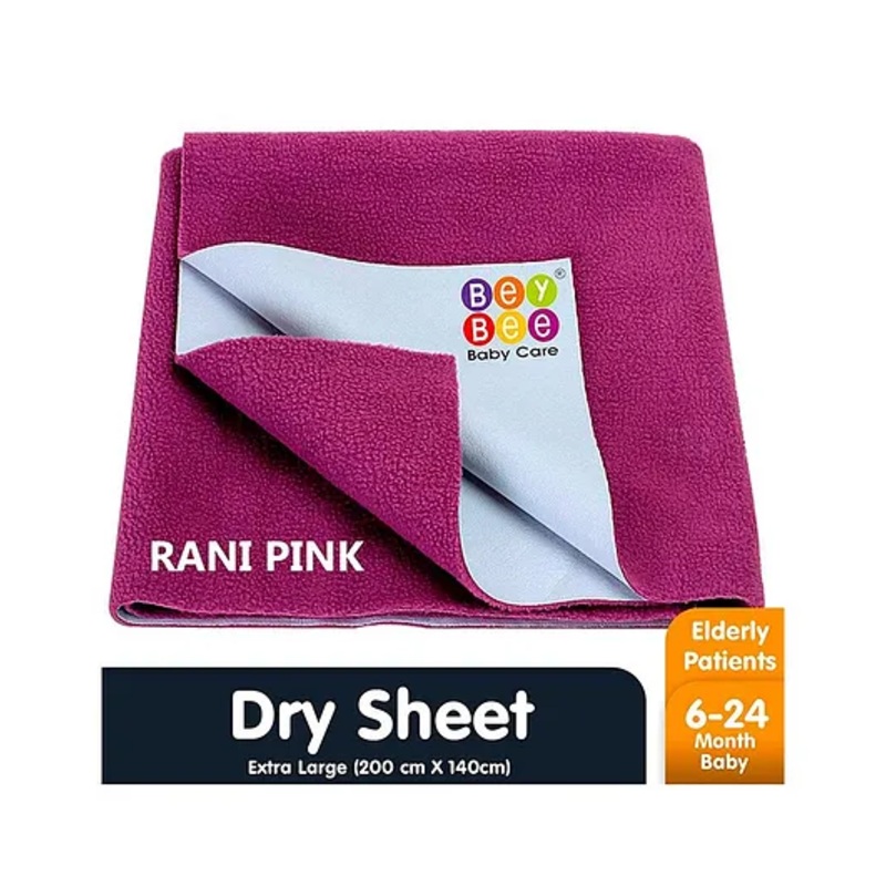 BeyBee Waterproof Double Bed Protector Baby Care Sheet,  Extra Large – Rani Pink