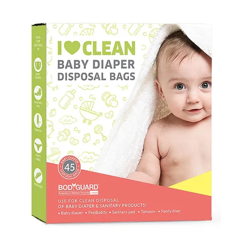 BodyGuard I Love Clean Baby Diaper Disposal Bags – 45 Bags