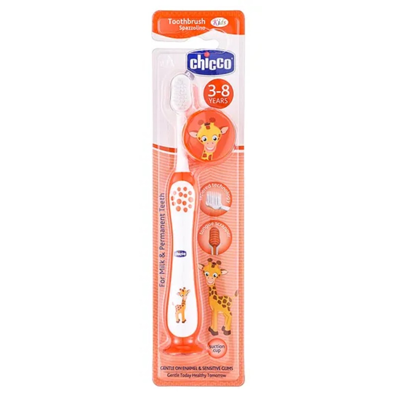 Chicco Ultra Soft Bristles Toothbrush Giraffe Print – Orange