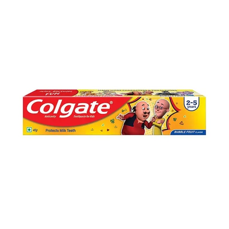 Colgate Baby Bubble Fruit Flavour Kids Toothpaste With Motu Patlu Print For Gentle Protection – 40 g