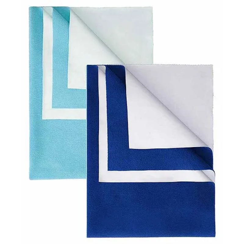 Elementary Smart Dry Waterproof Bed Protector Sheets Small Sea Green & Royal Blue – Pack of 2