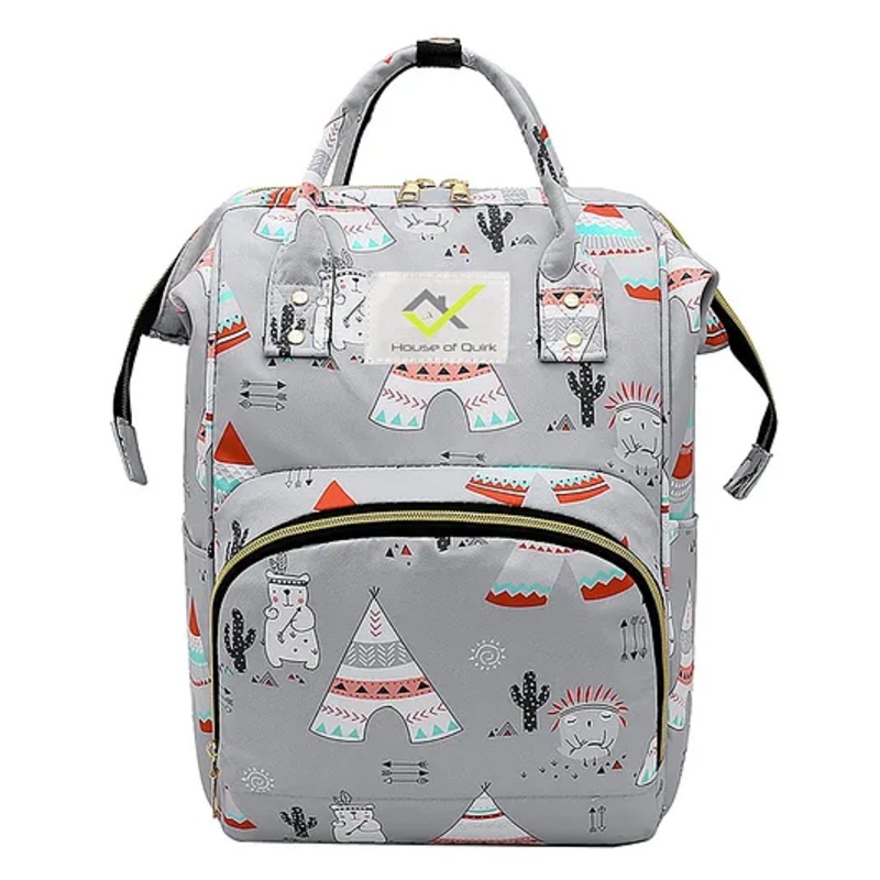 House of Quirk Baby Diaper Bag Grey Winter Print  – Multicolor