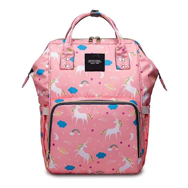 House of Quirk  Diaper Bag Maternity Backpack Unicorn Print –  Pink
