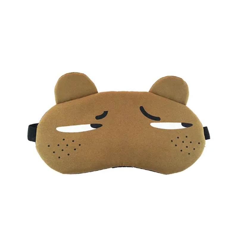 Jenna Dot Brown Cartoon Face Sleeping Eye Mask – Brown