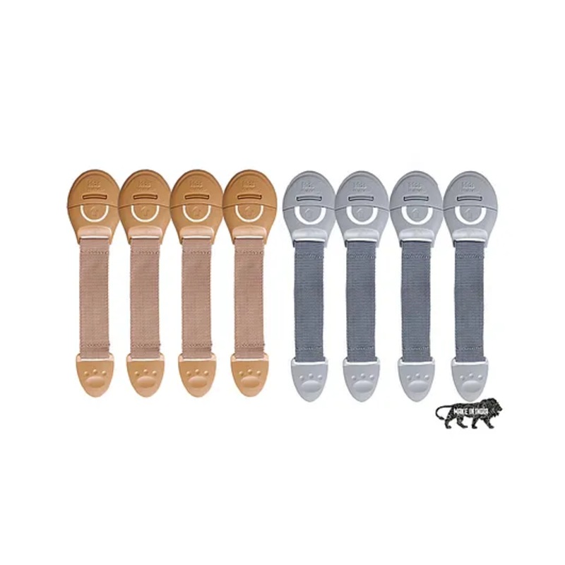 Kids Station Furniture Safety Locks for Kids, Pack of 4 Grey + 4 Beige,  Child Safety, Locks for Drawers, Cabinets, Fridge, Cupboard Lock, Strong and Adhesive Safety Locks