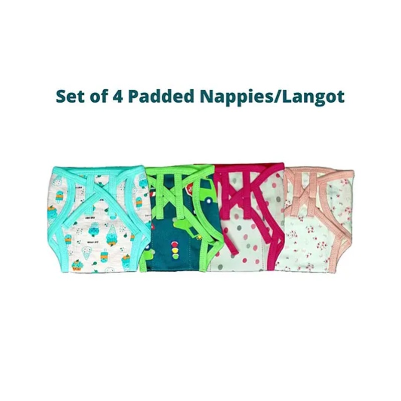 Kindermum Combo Of 4 Nappies Small – Multicolor