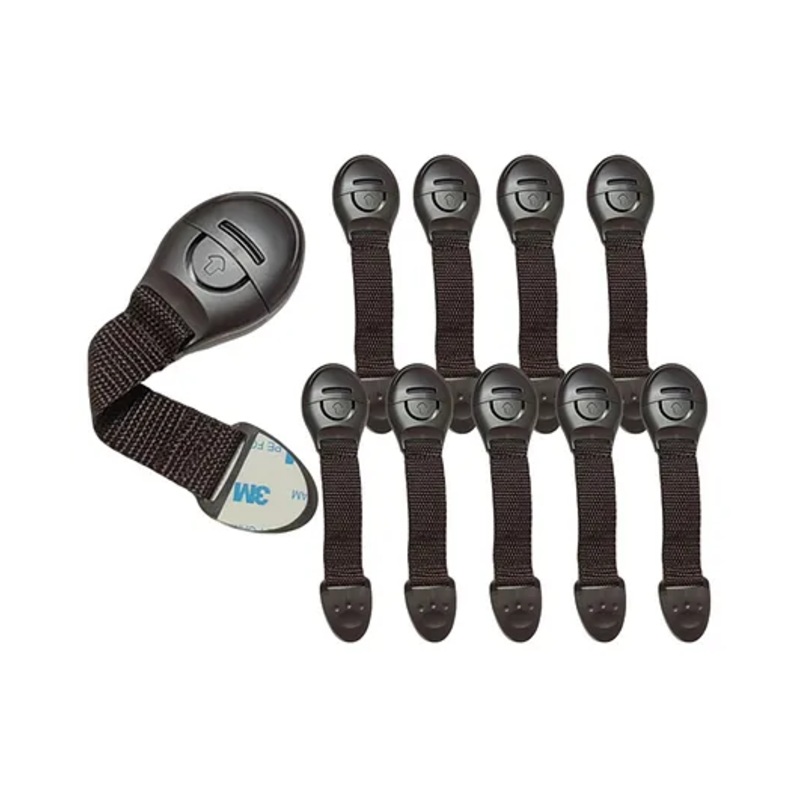 Multipurpose Safety Child Proof Cabinet & Drawer Locks Set of 10 – Brown