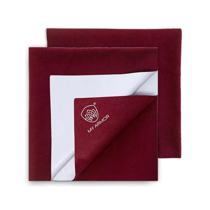 MY ARMOR Waterproof Dry Bed Protector Sheet Small Pack of 2 – Maroon