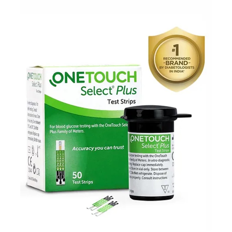 OneTouch Select Plus Test Strips | Pack of 50 Strips | Blood Sugar Test Machine Testing Strips | Global Iconic Brand | For use with OneTouch Select Plus Simple Glucometer