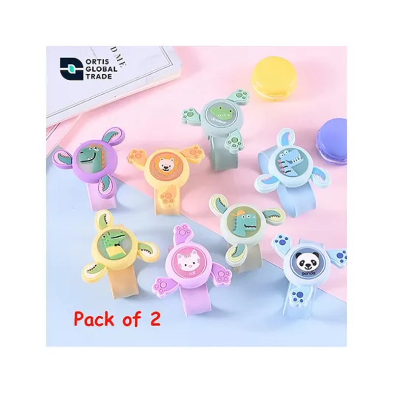 Ortis Mosquito Repellent Spinner Bands Pack of 2 (Color & Design May Vary)