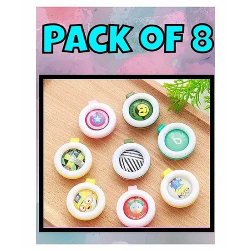 Ortis Reusable Mosquito Repellent Badge Pack of 8 – Colour & Print May Vary