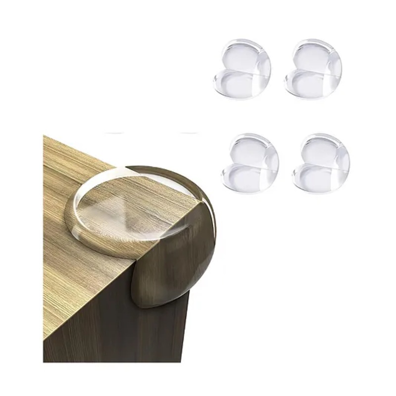 Safe-O-Kid 4-Pack Transparent Corner Protectors for Furniture – Soft Gel & Silicon Table Edge Guards, Sharp Corner Protection, Child Safety for Sharp Edges