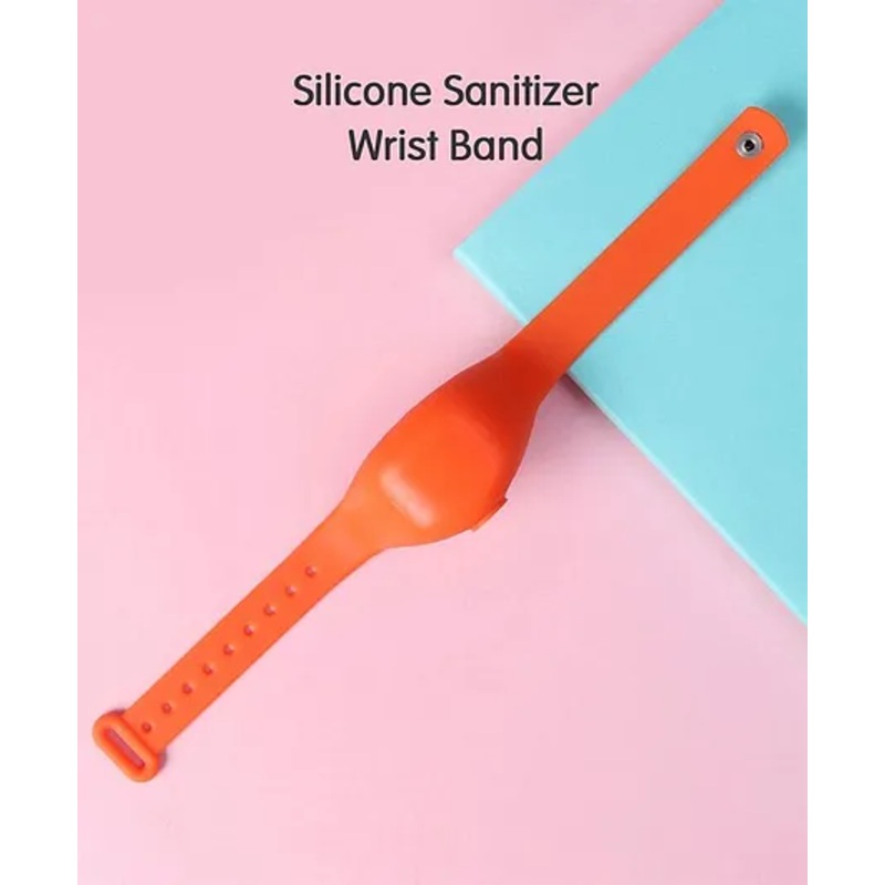 Silicone Sanitizer Refillable Wrist Band – Orange