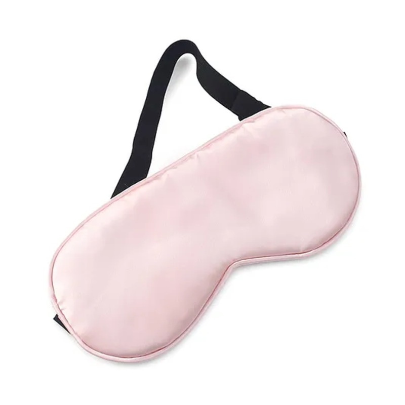 Solid Coloured Satin Eye Mask With Adjustable Strap – Pink