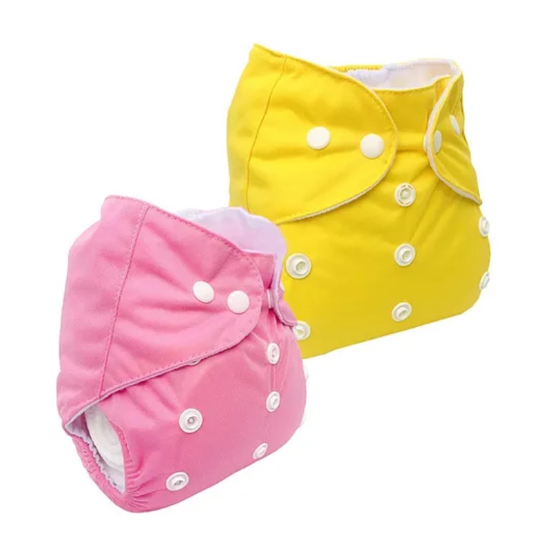 Sparkle Joy Free Size Reusable Cloth Diaper Without Insert Pack Of 2 – Pink & Yellow