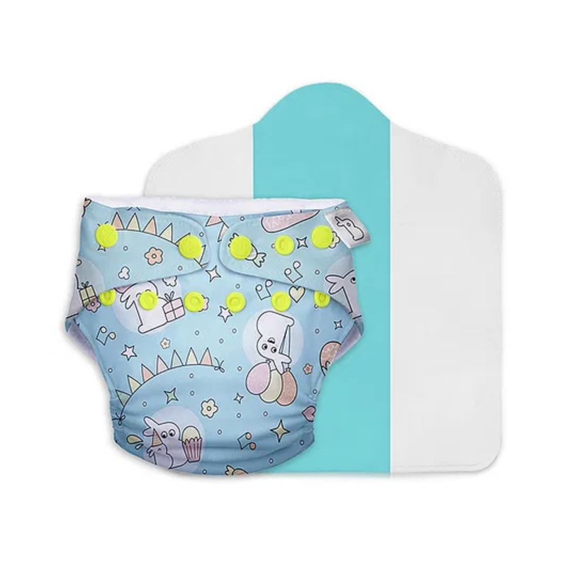 SuperBottoms Freesize UNO Cloth Diaper (3M – 3Y) Reusable with 1 Dry Feel Pad, Absorbs 4-5 Pees – Hunny Bummy