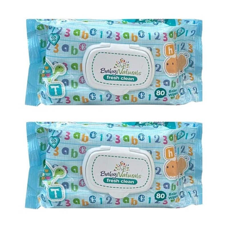The Little Lookers  Soft Cleansing Anti Bacterial Baby Cotton Wipes Pack Of 2 – 90 Pieces Each