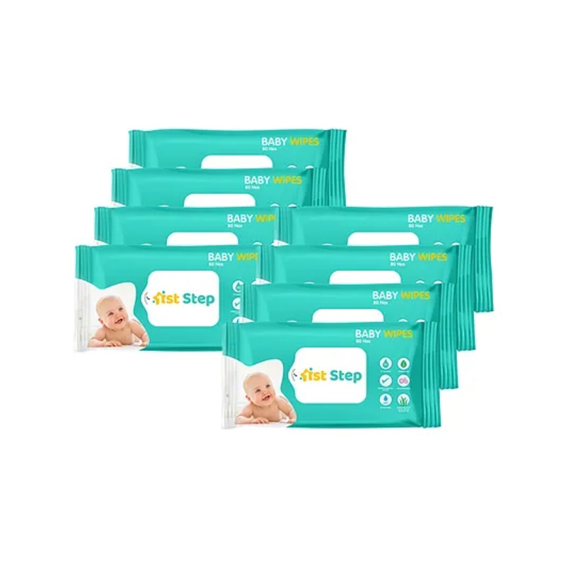 1st Step Baby Wet Wipes Enriched and Aloe Vera and Jojoba Oil 72 Wipes Pack of 8 – 640 Wipes