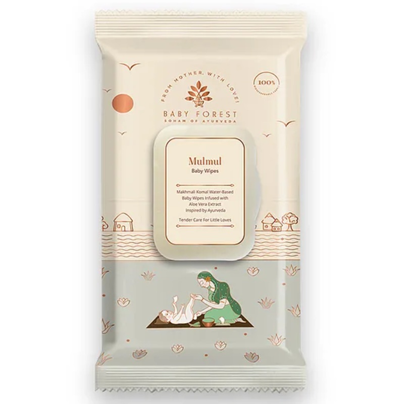 BABY FOREST Mulmul Baby Wipes Ultra-soft Water based Wipes – 72 Wipes