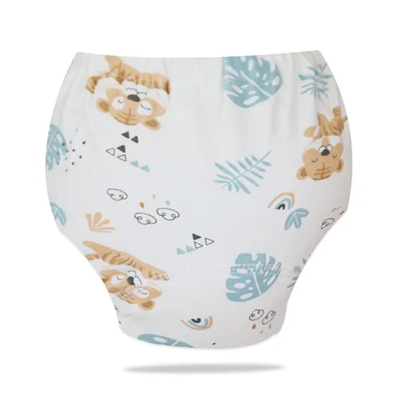 Bembika Babies Cotton Potty Training Pants Cute Tiger  Printed Large – White
