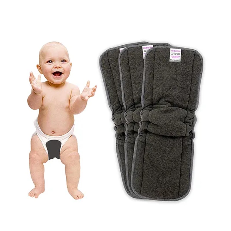 Bembika Cotton Bamboo Charcoal Nappy Inserts Pack of 3 – Grey