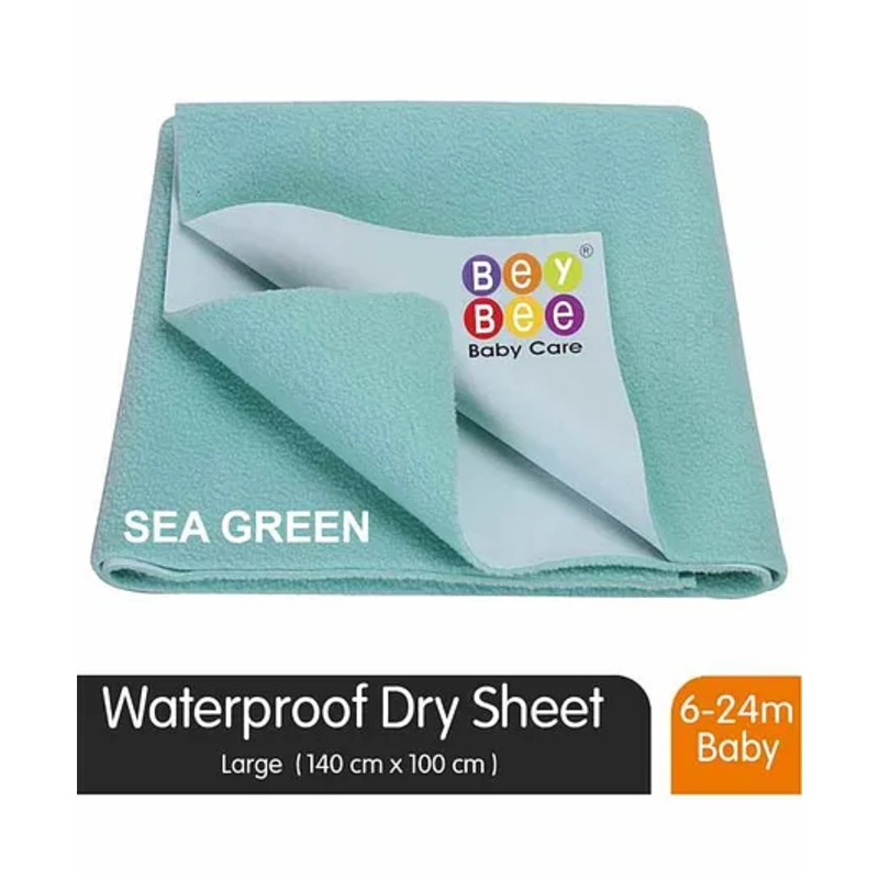 BeyBee Waterproof Baby Bed Protector Dry Sheet Large – Sea Blue