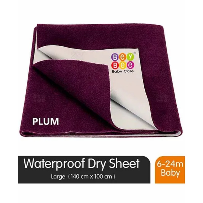 BeyBee Waterproof Bed Protector Baby Care Sheet, Large – Plum
