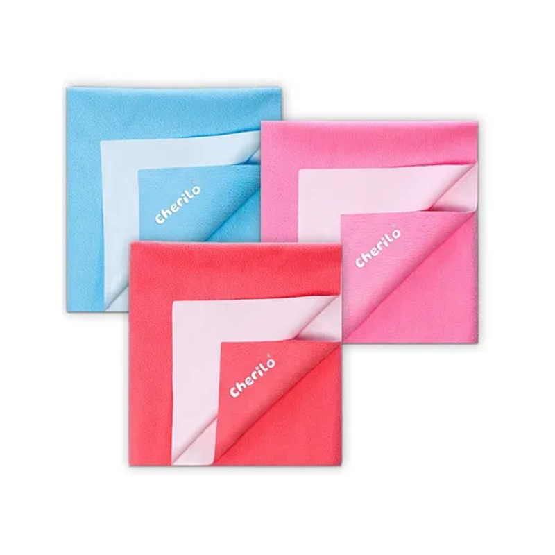 Cherilo Waterproof Reusable Baby Dry Sheet Medium Size Pack of 3 – Pink  Salmon Rose & Sky Blue