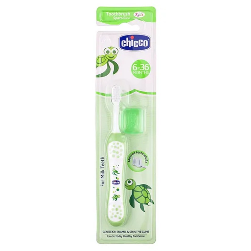 Chicco Ultra Soft Bristles Toothbrush Turtle  Print – Green