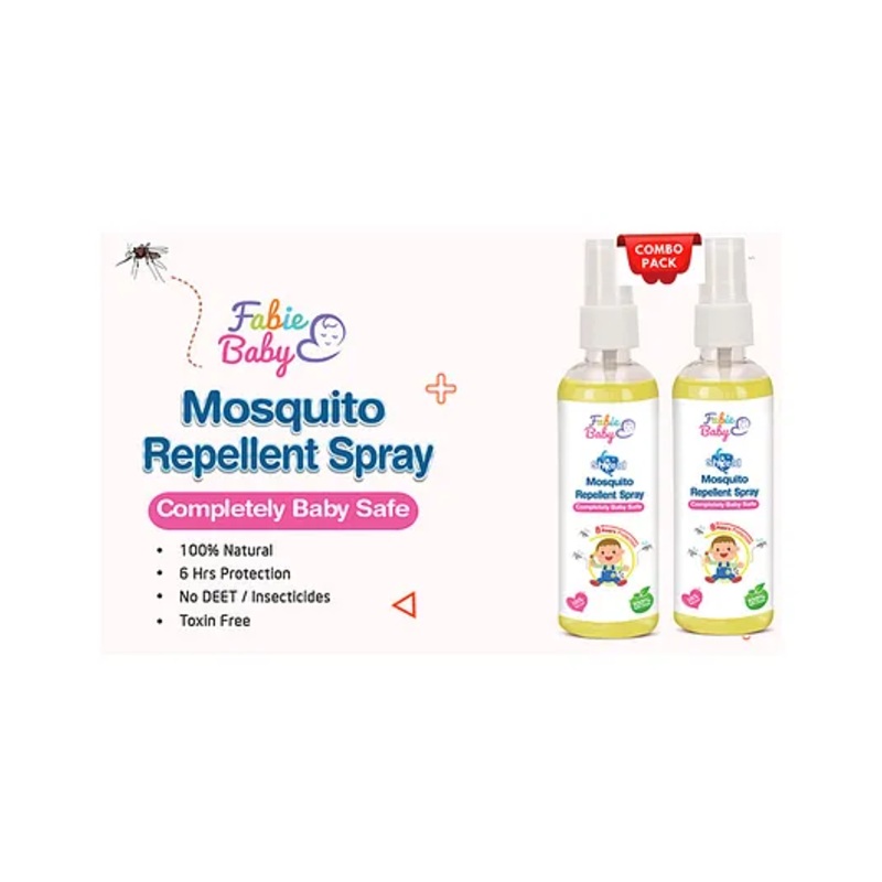 Fabie Baby Shield Mosquito Repellent Spray (100ml) for Babies Natural Oils Toxin Free 6 Hrs Protection – Pack of 2