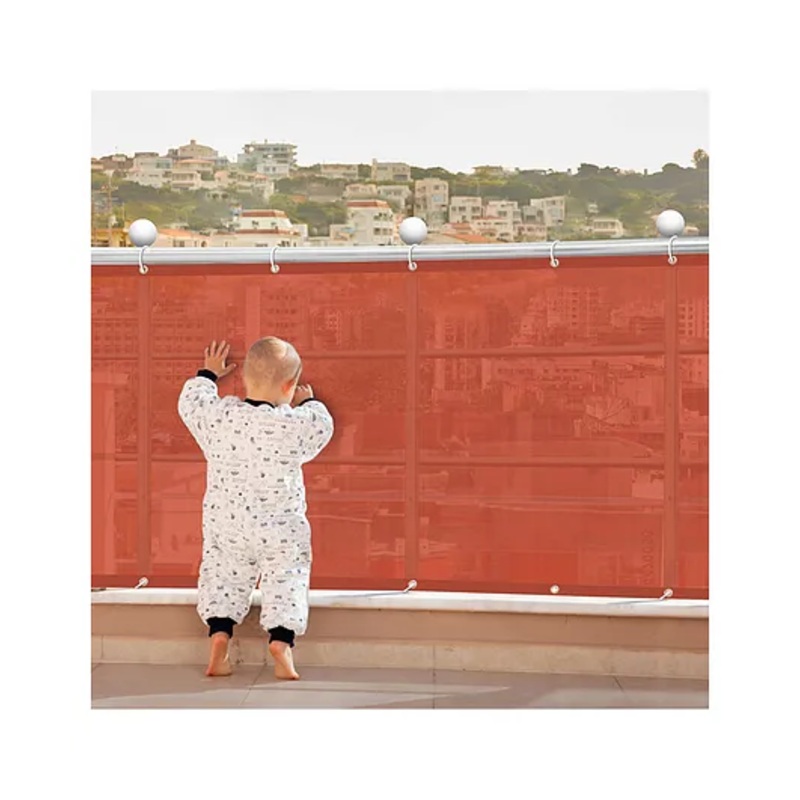 HIPPO Fabric  Decorative Indoor Baby Safety Net Balcony Net Privacy Net – Brown