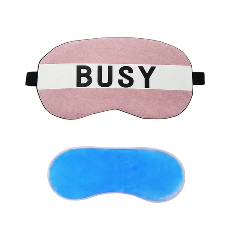 Jenna Busy Pink Printed Sleeping Eye Mask With cooling Gel