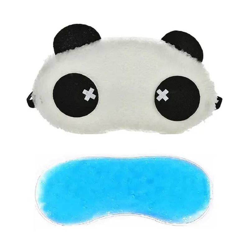 Jenna Cross Panda Cartoon Sleeping Eye Mask with Cooling Gel – Black White