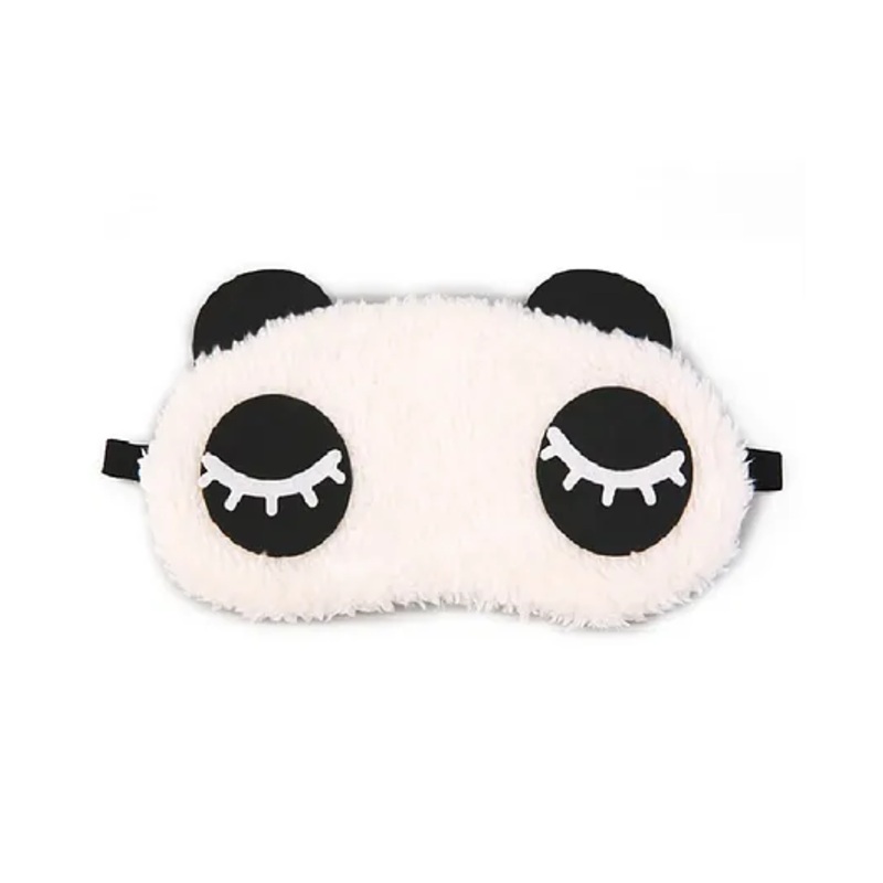Jenna Eyelashes Panda Face Sleeping Eye Mask – White & Black