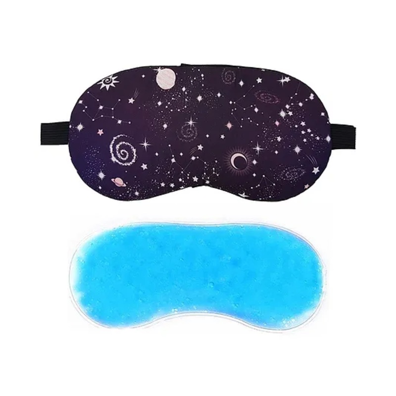 Jenna Sleeping Eye Mask With Cooling Gel Galaxy Print – Black