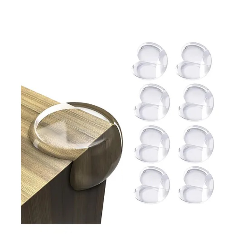 Kids Station Baby Corner Guards  Transparent Silicone Safety Covers for Furniture Edges (Pack of 8, Round)