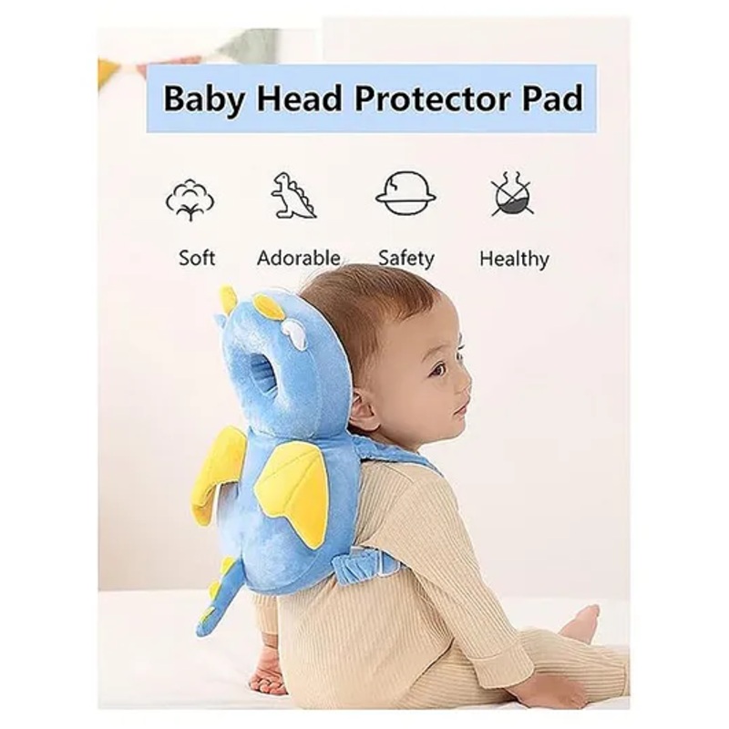 NeonateCare Baby Head Protector Backpack Baby Backpack Head Protection Pillow Toddler Walking Head Protector Baby Head Pillow( Blue feather)