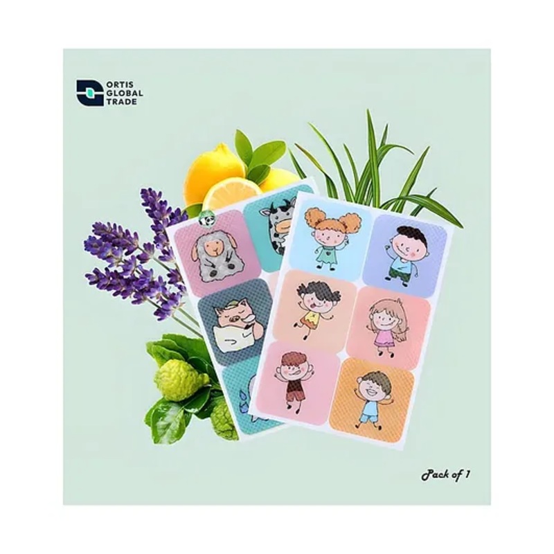 Ortis Waterproof Natural Mosquito Repellent Sticker – 36 Pieces (Colour & Print May Vary)