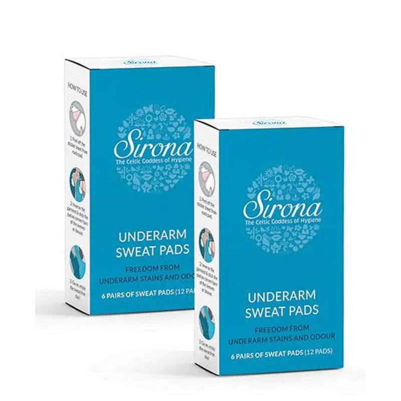 Sirona Under Arm Sweat Pads Pack of 2 – 12 Pads Each