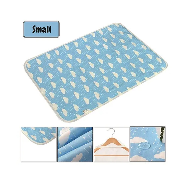 Syga Cloud Printed Waterproof Diaper Changing Mat Small Size – Blue