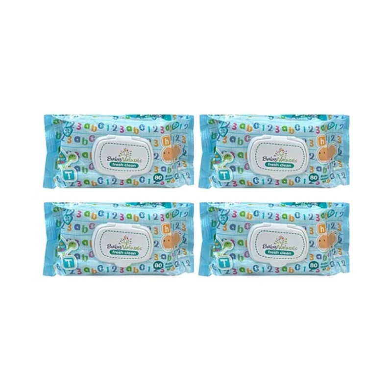 The Little Lookers  Soft Cleansing Anti Bacterial Baby Cotton Wipes Pack Of 4 – 90 Pieces Each