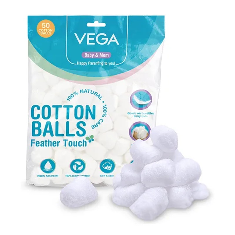 Vega Baby & Mom Cotton Balls- Pack of 50