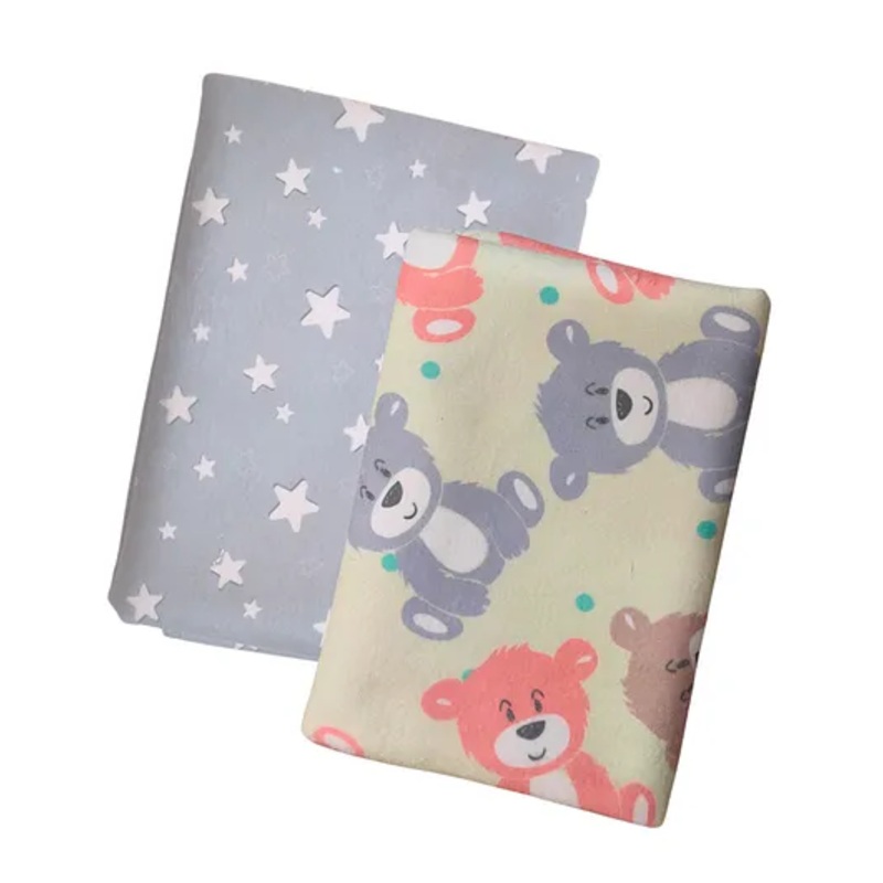 Zikku Printed Dry Sheet for Baby Newborn Bed Protector Waterproof Mat Quick Absorbency Combo Teddy & Star Print – Pack of 2