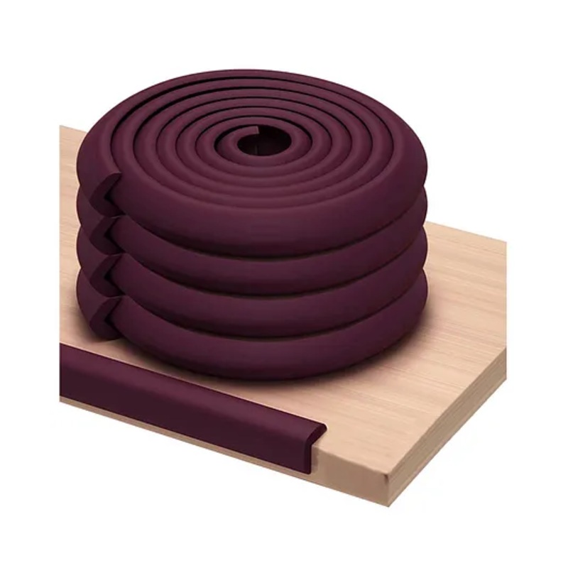 BabyPro Lab Tested Certified Soft Cushioned 6.4ft Long Edge Guards with Strong 3M Tape for Covering Sharp EdgesSet of 4 – Brown