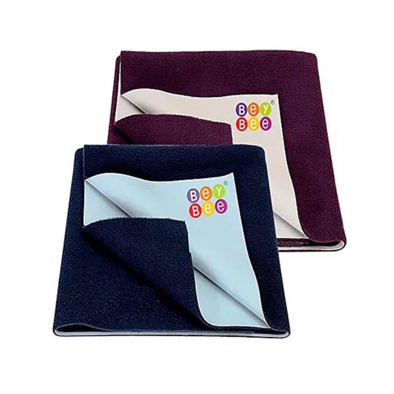 BeyBee Baby Bed Protector Waterproof Dry Sheet for New Born Babies Pack of 2 – Dark Blue & Purple