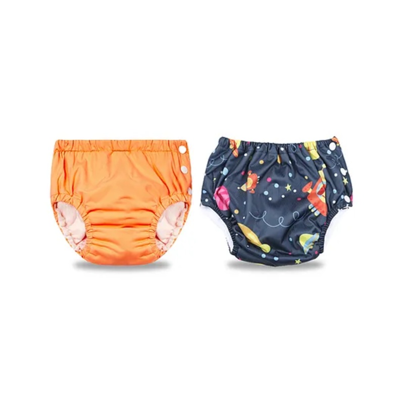 Chinmay Kids Reusable Swimwear Diaper – Orange and Dark Blue