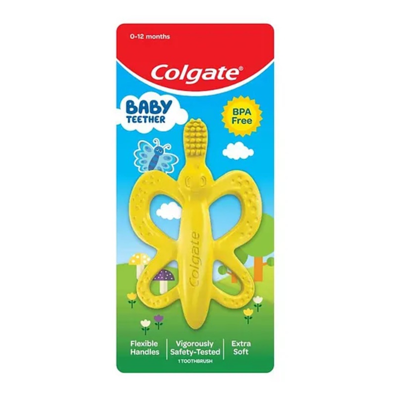 Colgate Baby Teether Toothbrush with Flexible Handles – Yellow