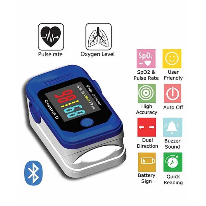 Control D Bluetooth Digital Pulse Oximeter – Blue White