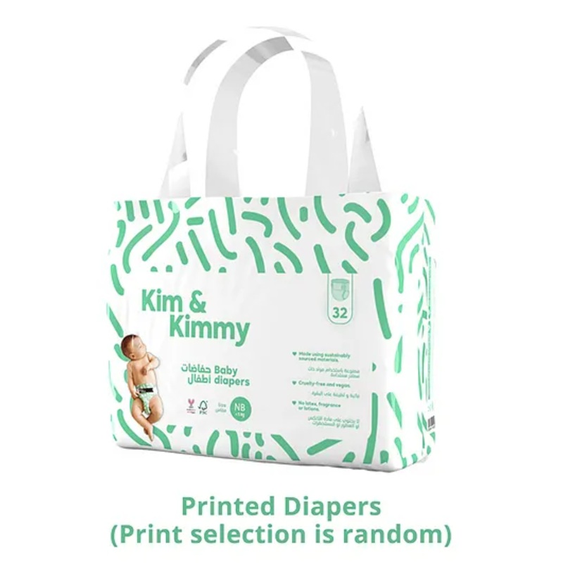 Kim & Kimmy New Born Tape Diapers with Wetness Indicator – 32 Pieces