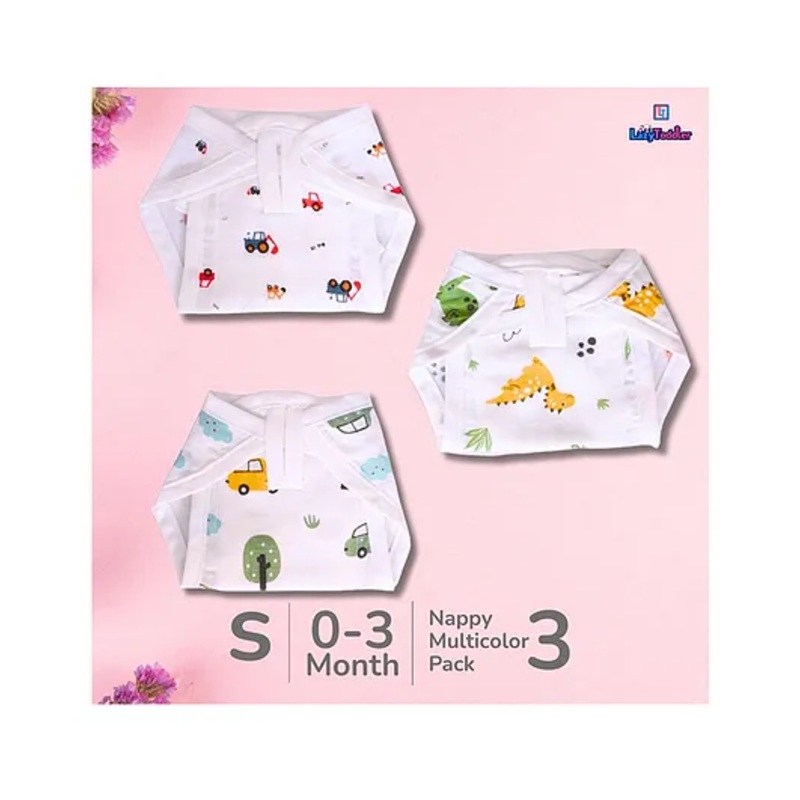 LazyToddler Muslin Nappy Set of 3  Small ( CR)